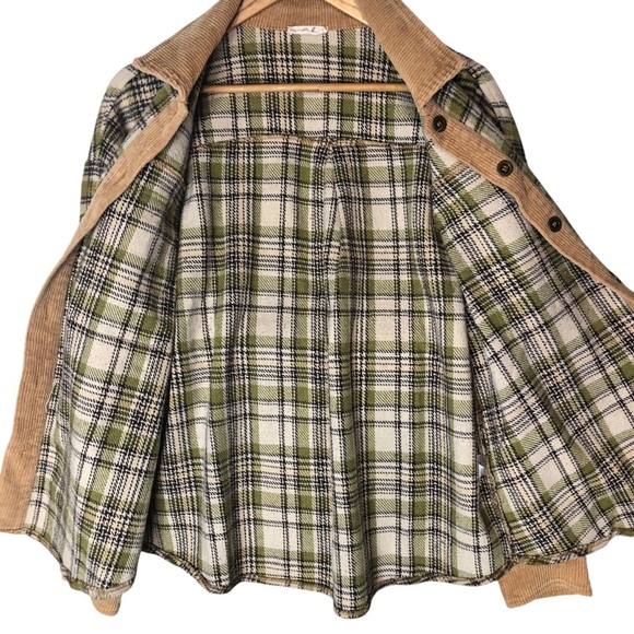 Easel Plaid Corduroy Jacket Sz M Shacket Barn Style Casual Gorpcore Boho Outdoor - Picture 4 of 8